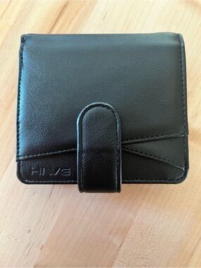 HIVE sleek black soft leather compact wallet, NWOT